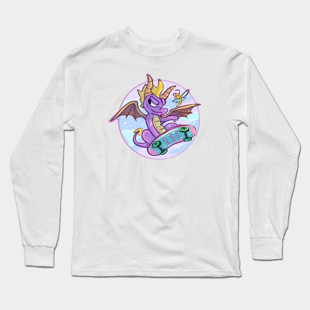 Skateboarding Spyro Long Sleeve T-Shirt by sky665